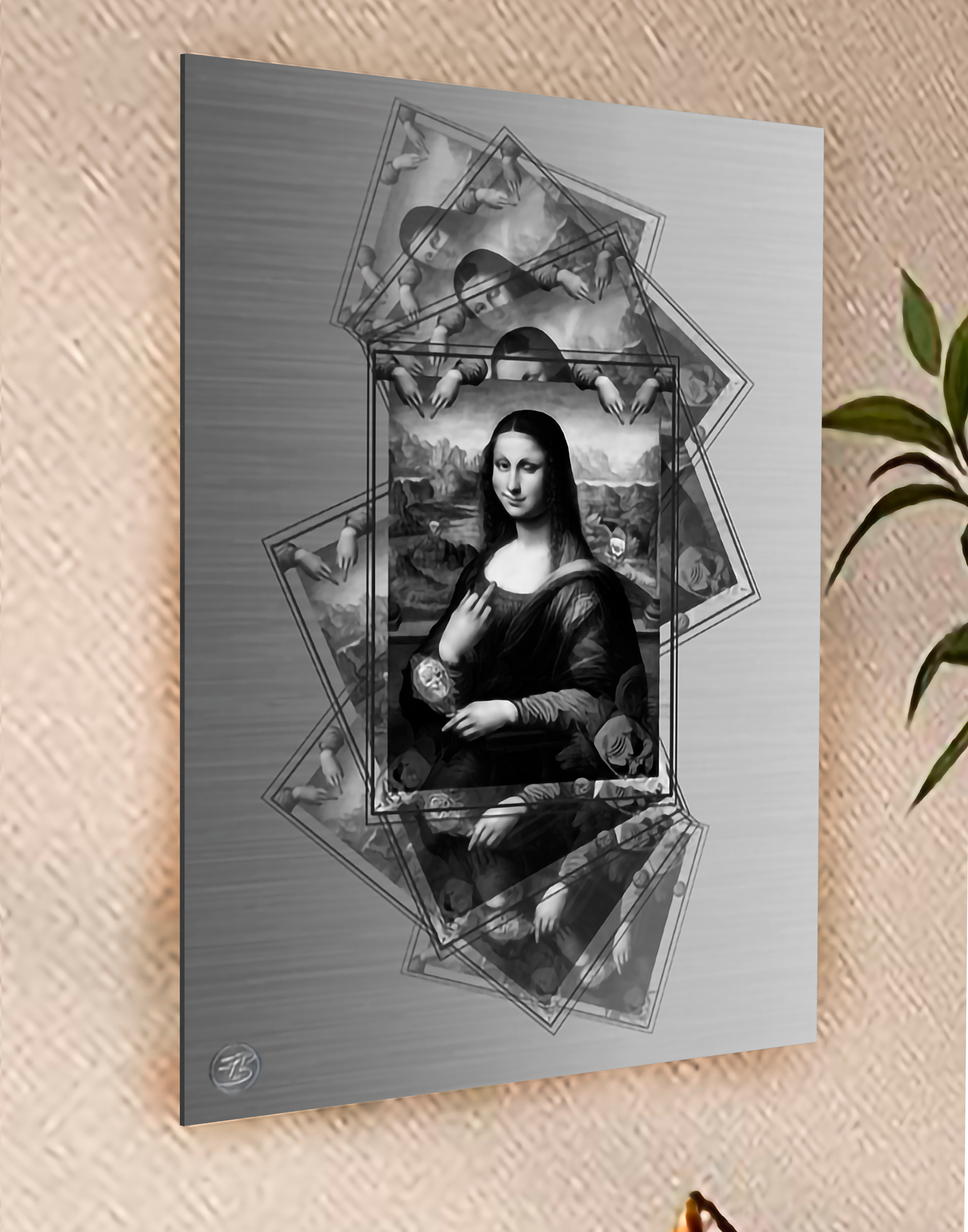 a4....4-Metal Print | Mona Lisa | Mona Lisa F You B&W