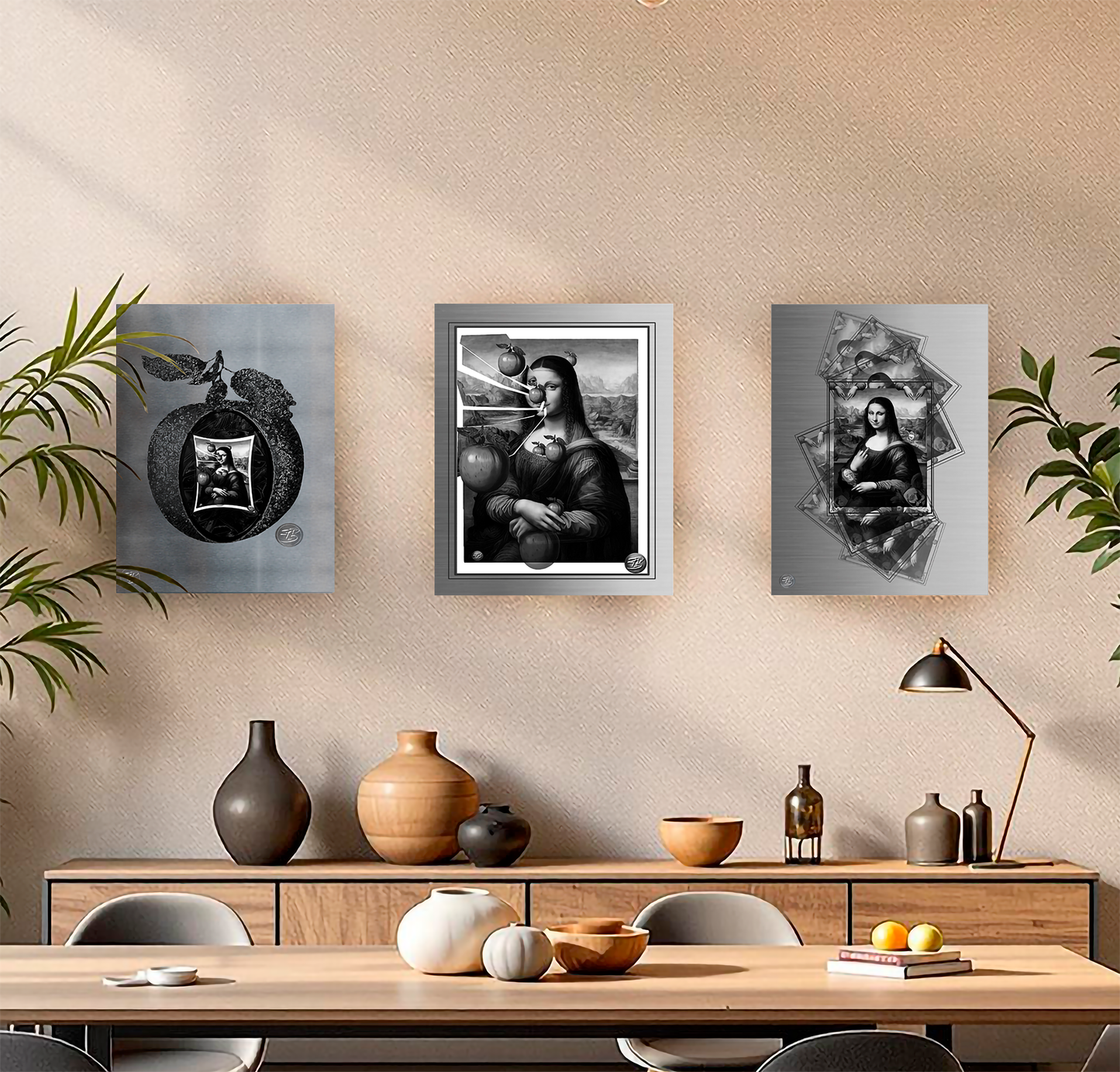 a4....4-Metal Print | Mona Lisa | Mona Lisa F You B&W