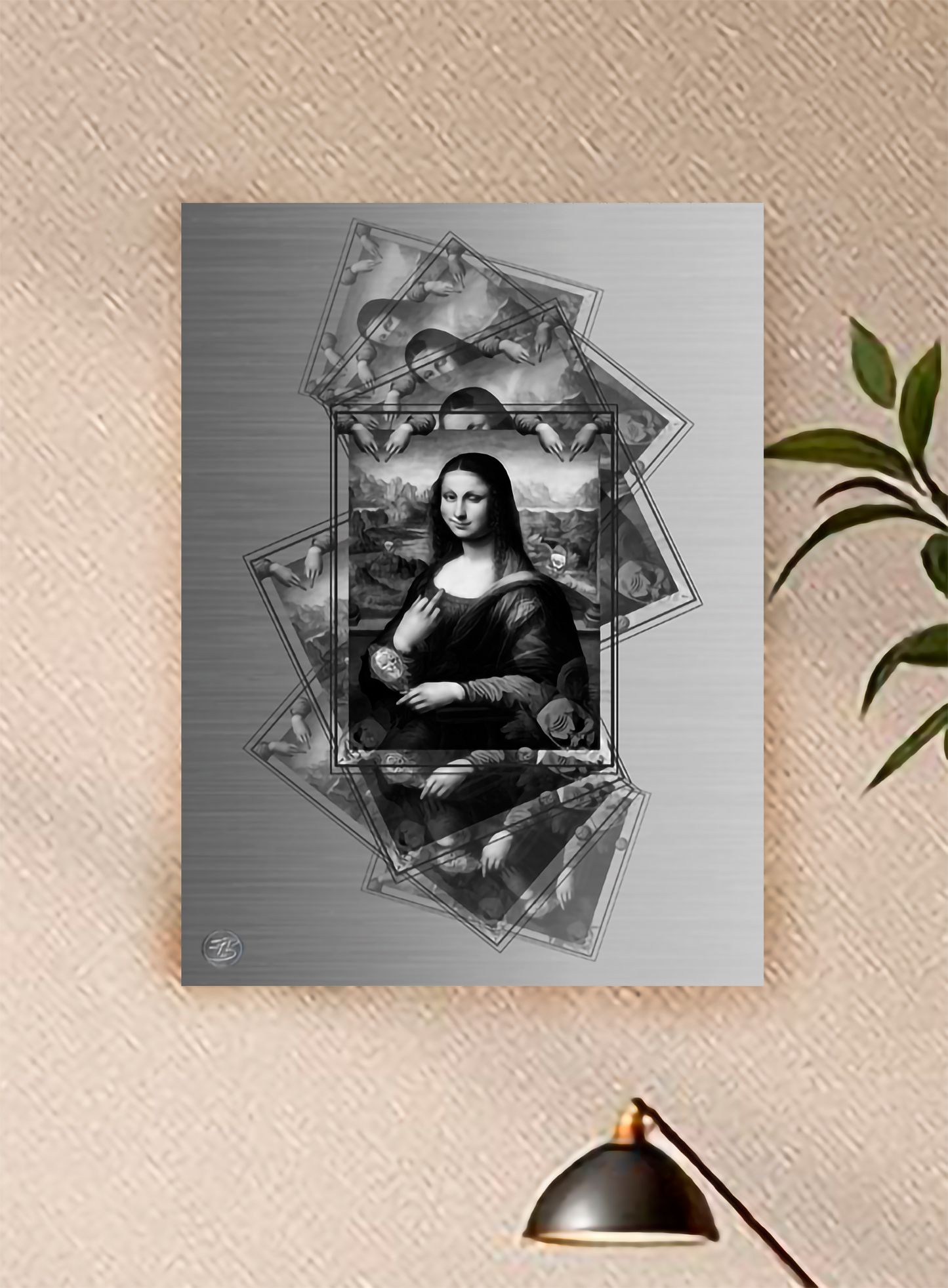 a4....4-Metal Print | Mona Lisa | Mona Lisa F You B&W