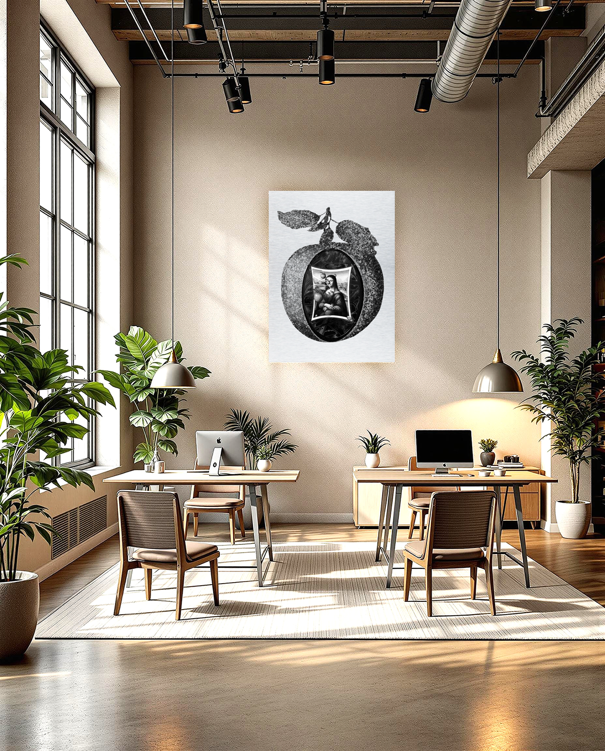 a6....6kMetal Print | Mona Lisa | Mona Lisa Silver Apple