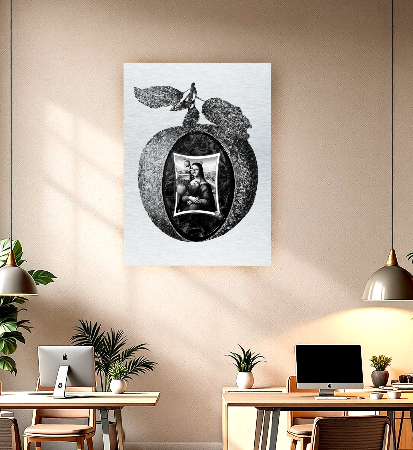 a6....6kMetal Print | Mona Lisa | Mona Lisa Silver Apple