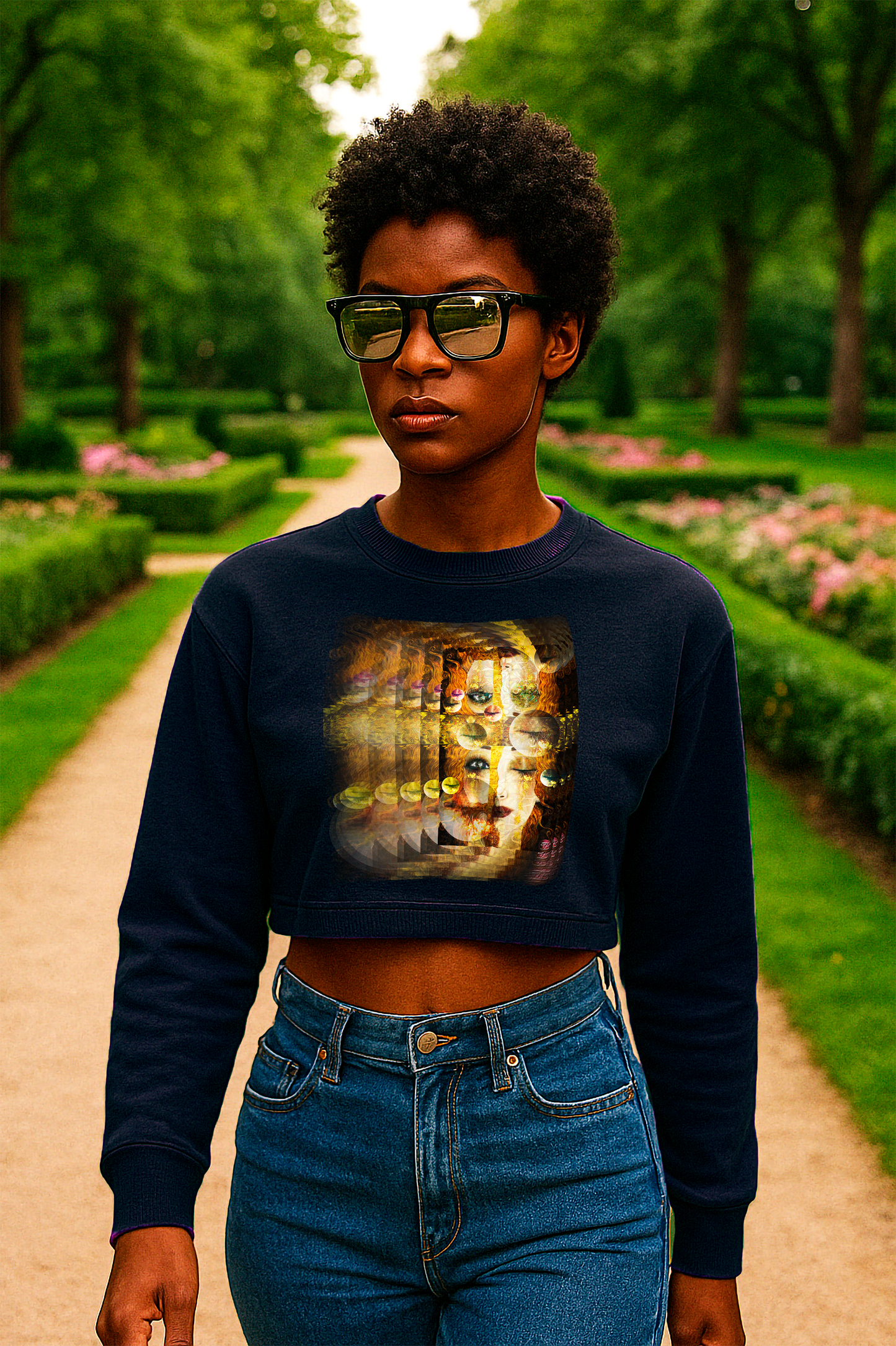 a6...6z-Women's Cropped Sweatshirt | Klimt | Tears and Circles