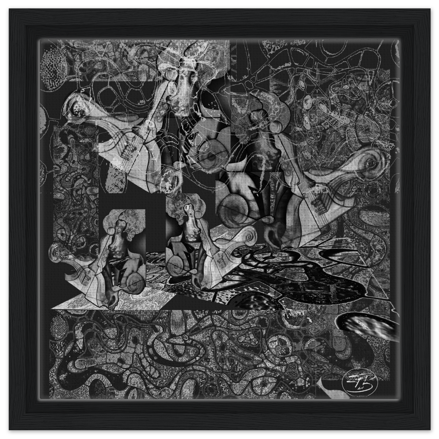 Modern musical artwork expressing rhythm and movement on canvas