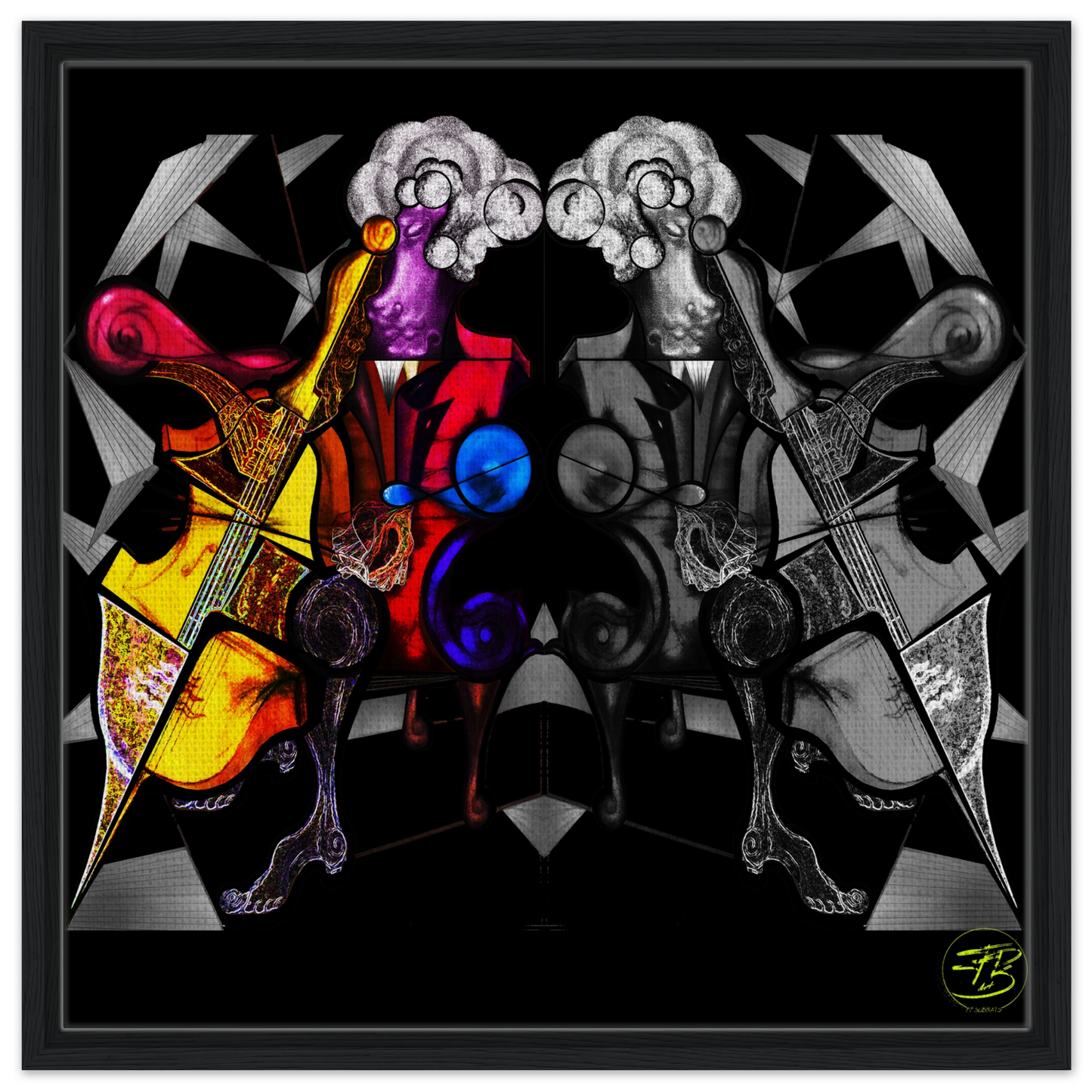 Fine art canvas print depicting a musical duet composition
