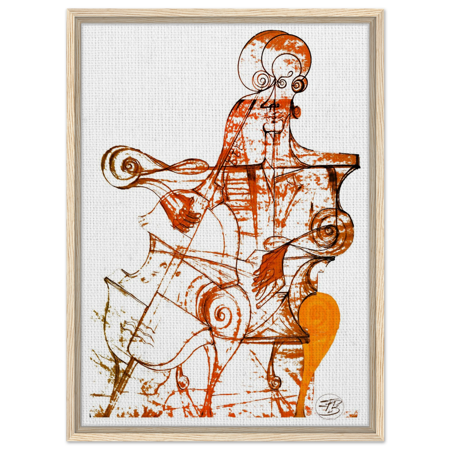 Elegant music themed canvas artwork with soft shadows
