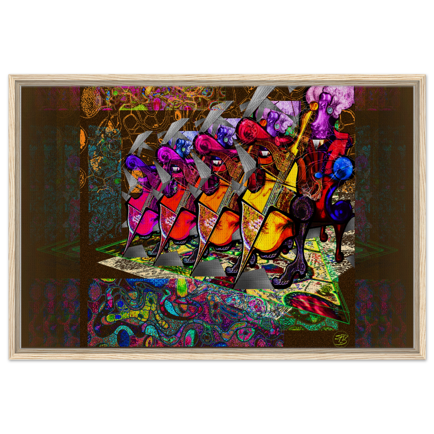 The Cellists fine art canvas print on wood by SubiratsDArt
