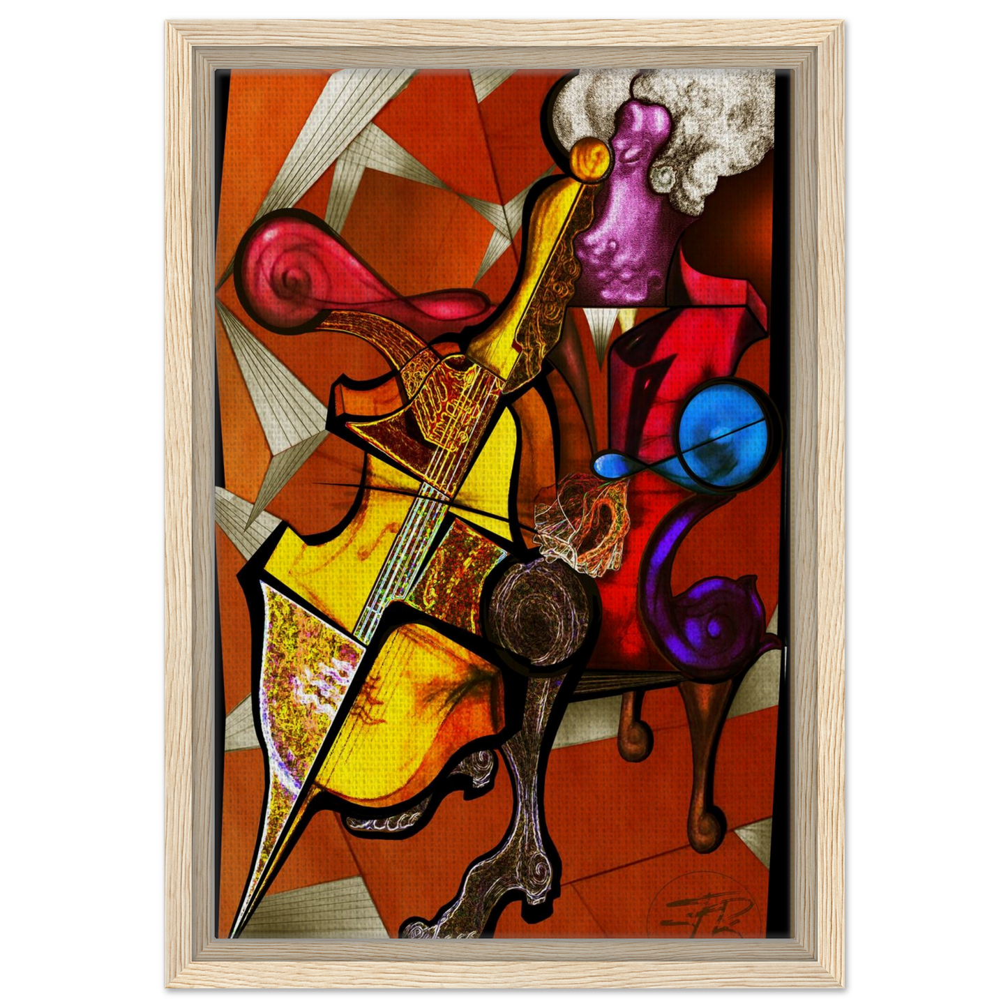 Contemporary cello inspired minimalist wall art
