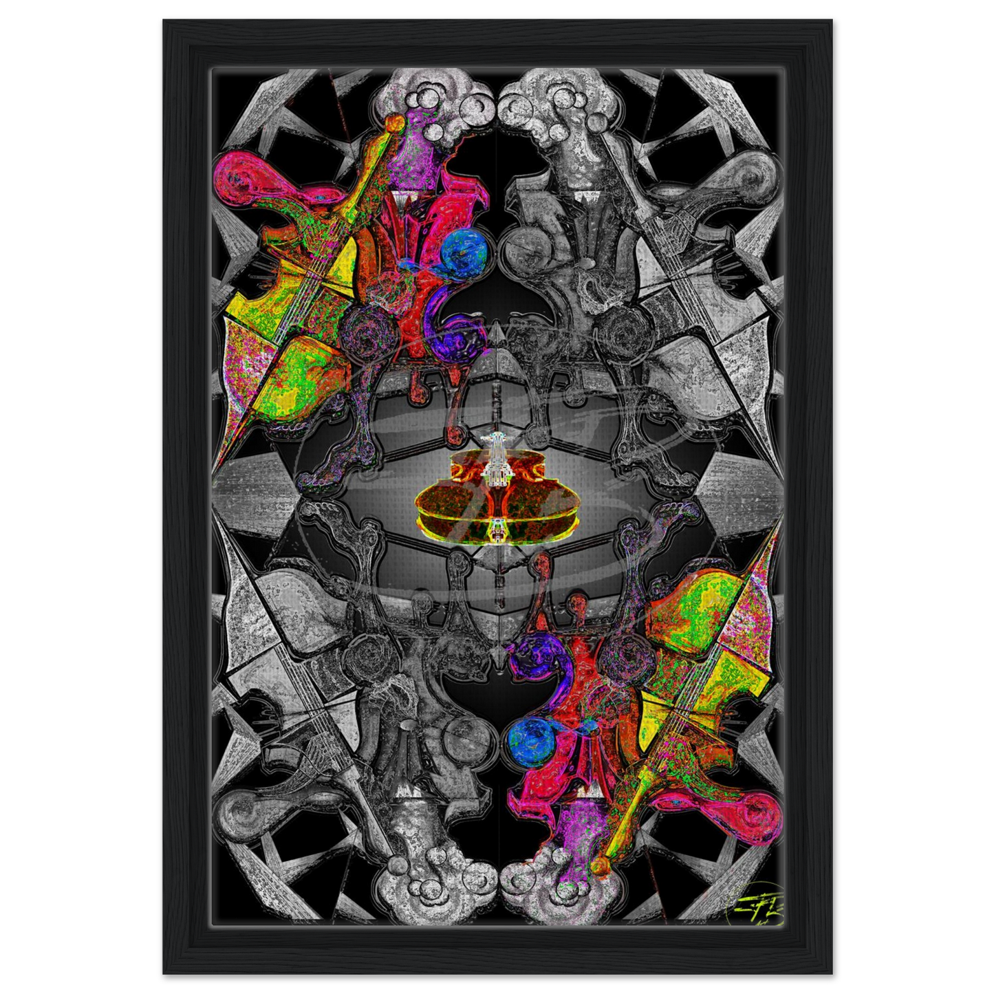 Framed canvas modern art for music lovers interior decor
