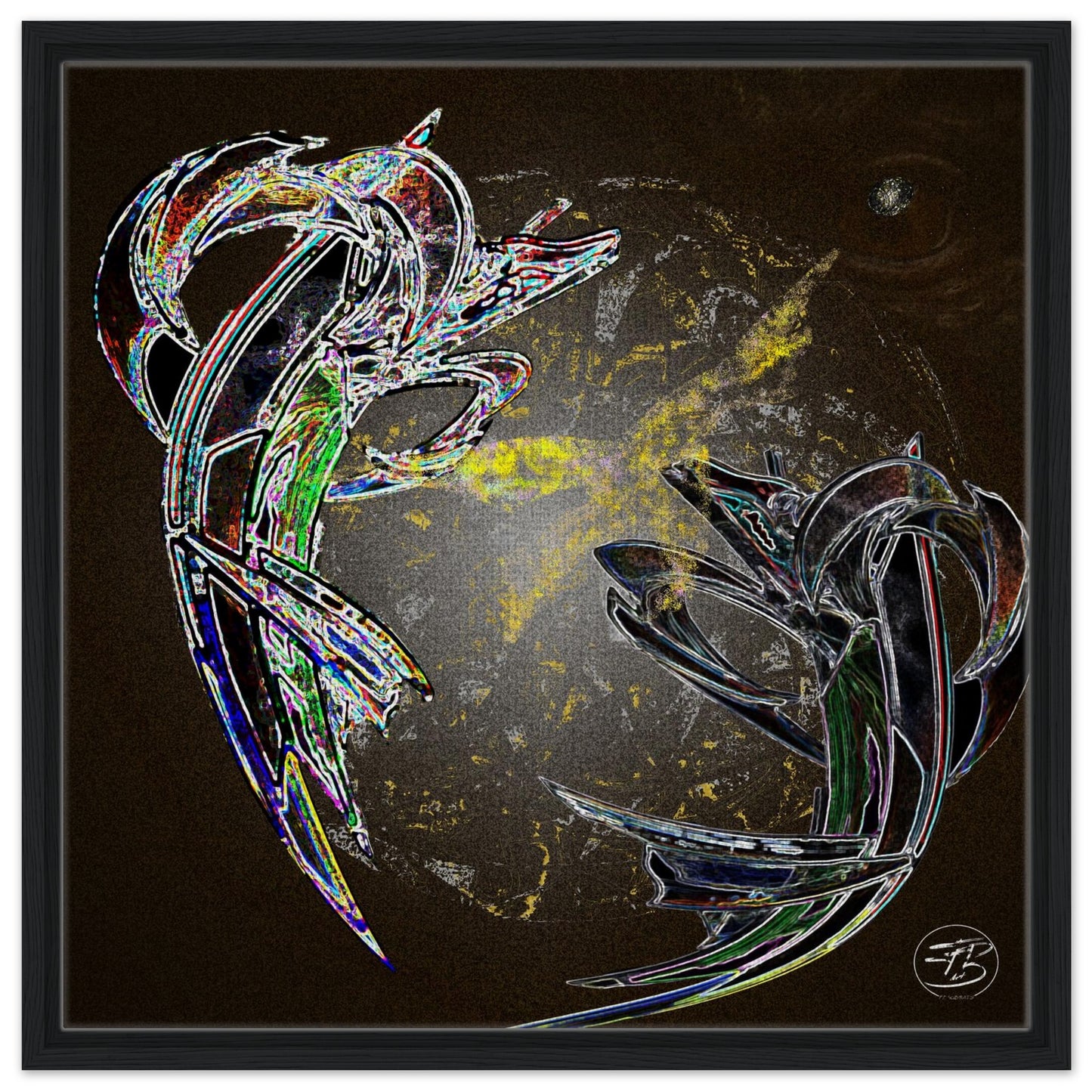 Atmospheric dragon fine art print with shadows and depth
