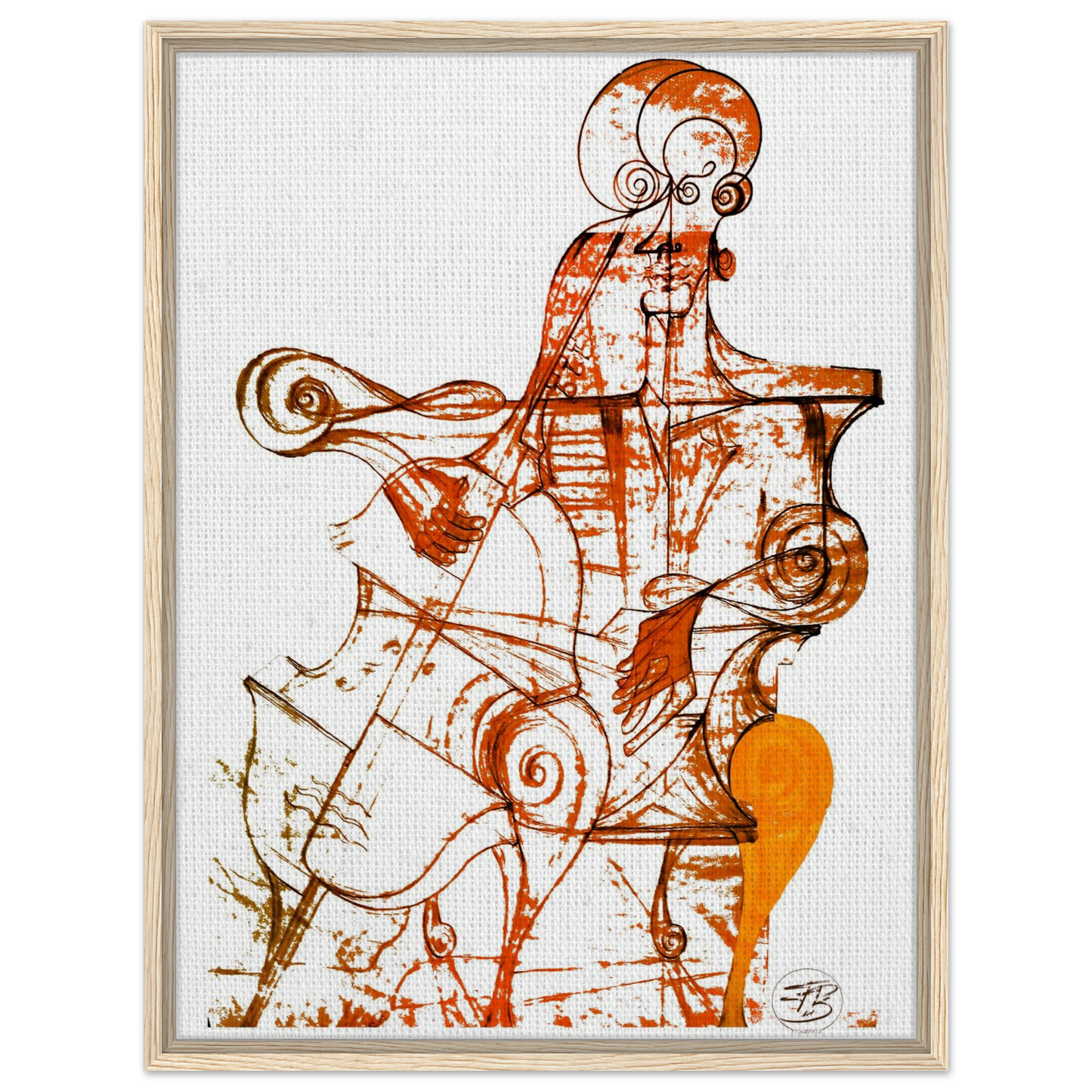 The Cellist fine art canvas print on wood by SubiratsDArt
