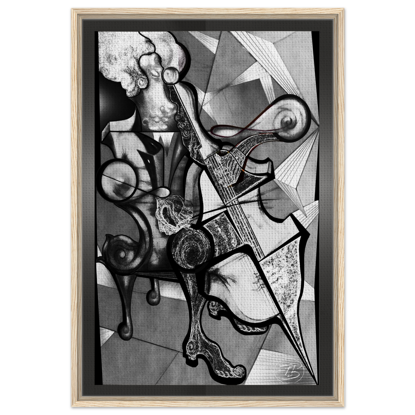 Cellist in Gray fine art canvas print by SubiratsDArt

