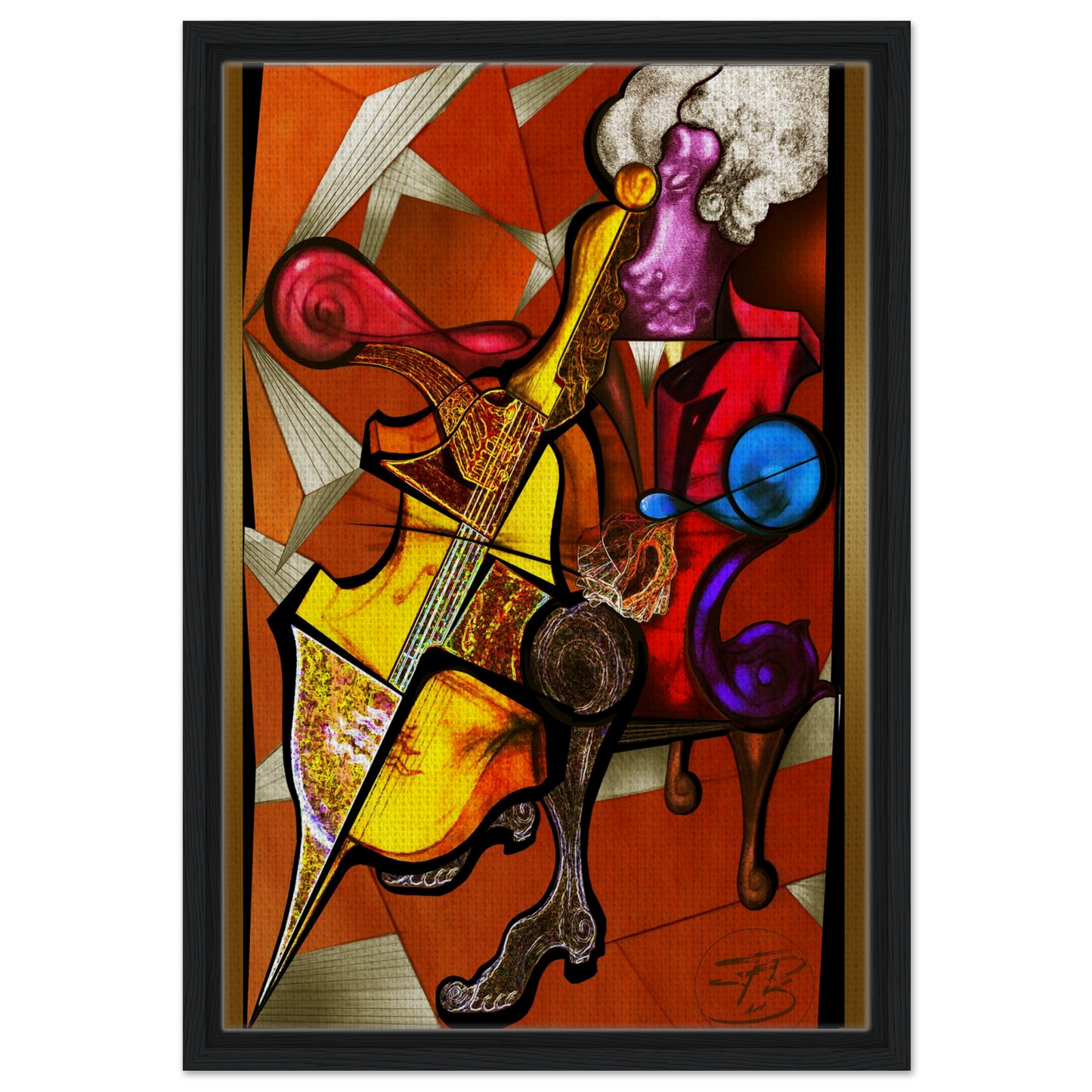 Large vertical canvas wall decor inspired by classical music
