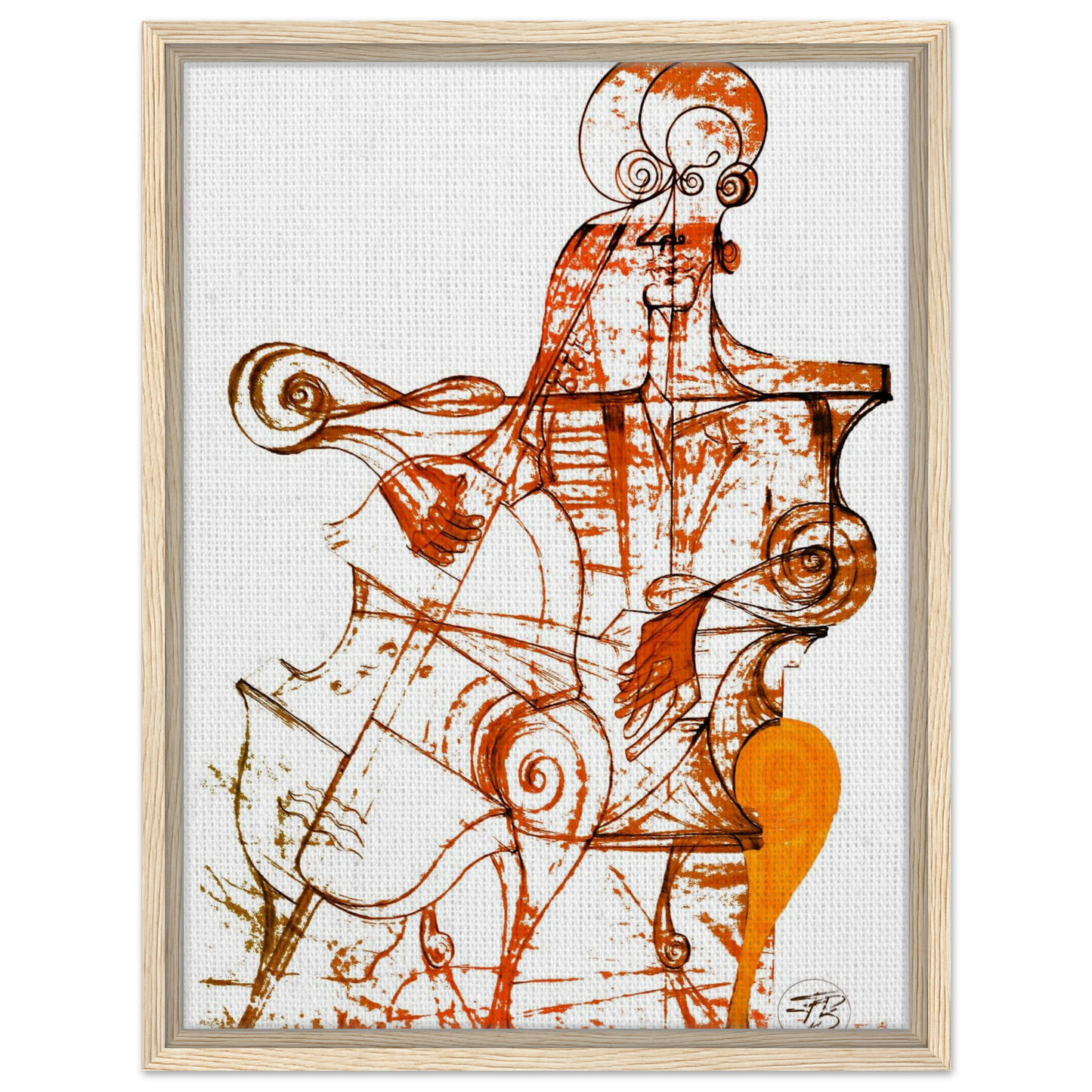 Contemporary cello musician inspired wall art
