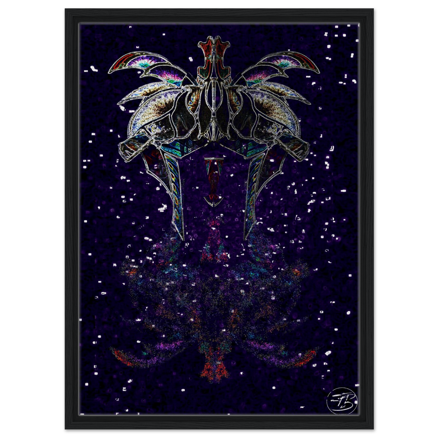 Darkness Dragon fine art canvas print on wood by SubiratsDArt
