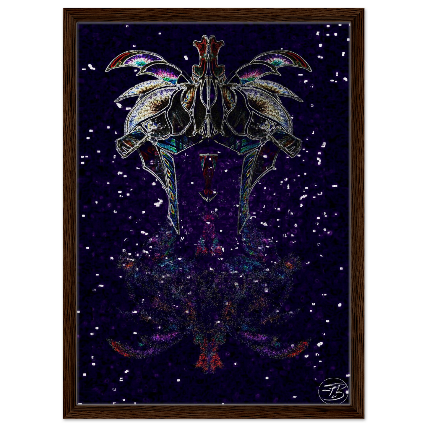 Atmospheric dragon wall art with deep contrast and texture
