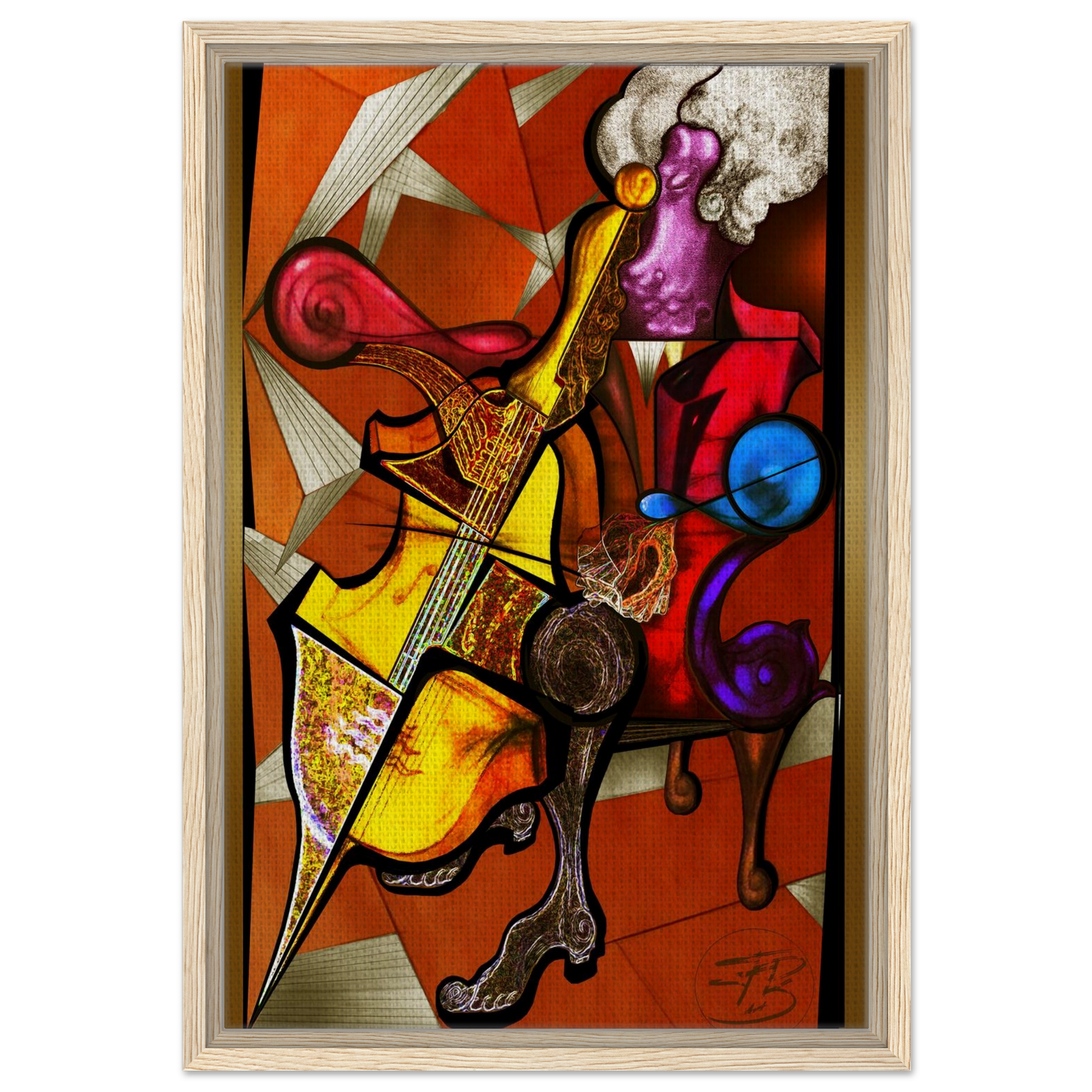 Large vertical canvas wall decor inspired by classical music
