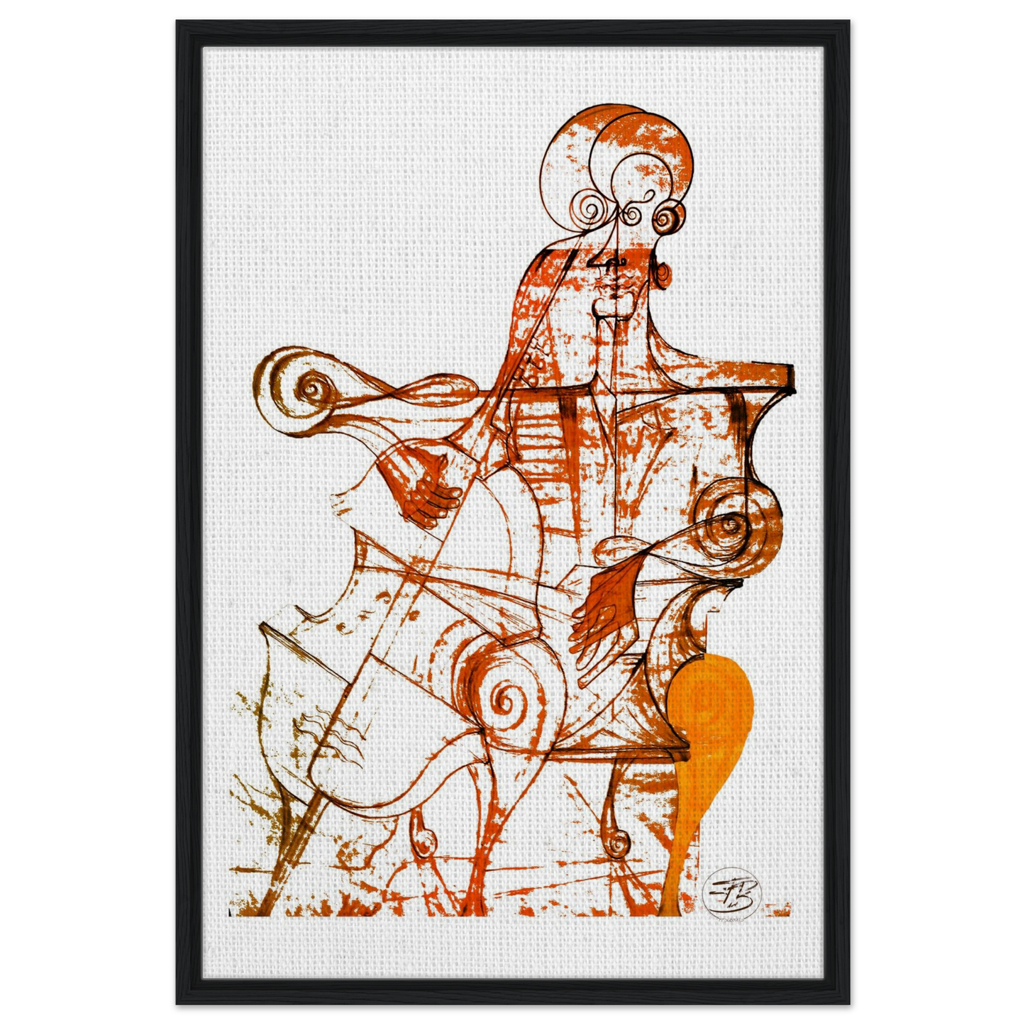 Large vertical cello art print contemporary decor
