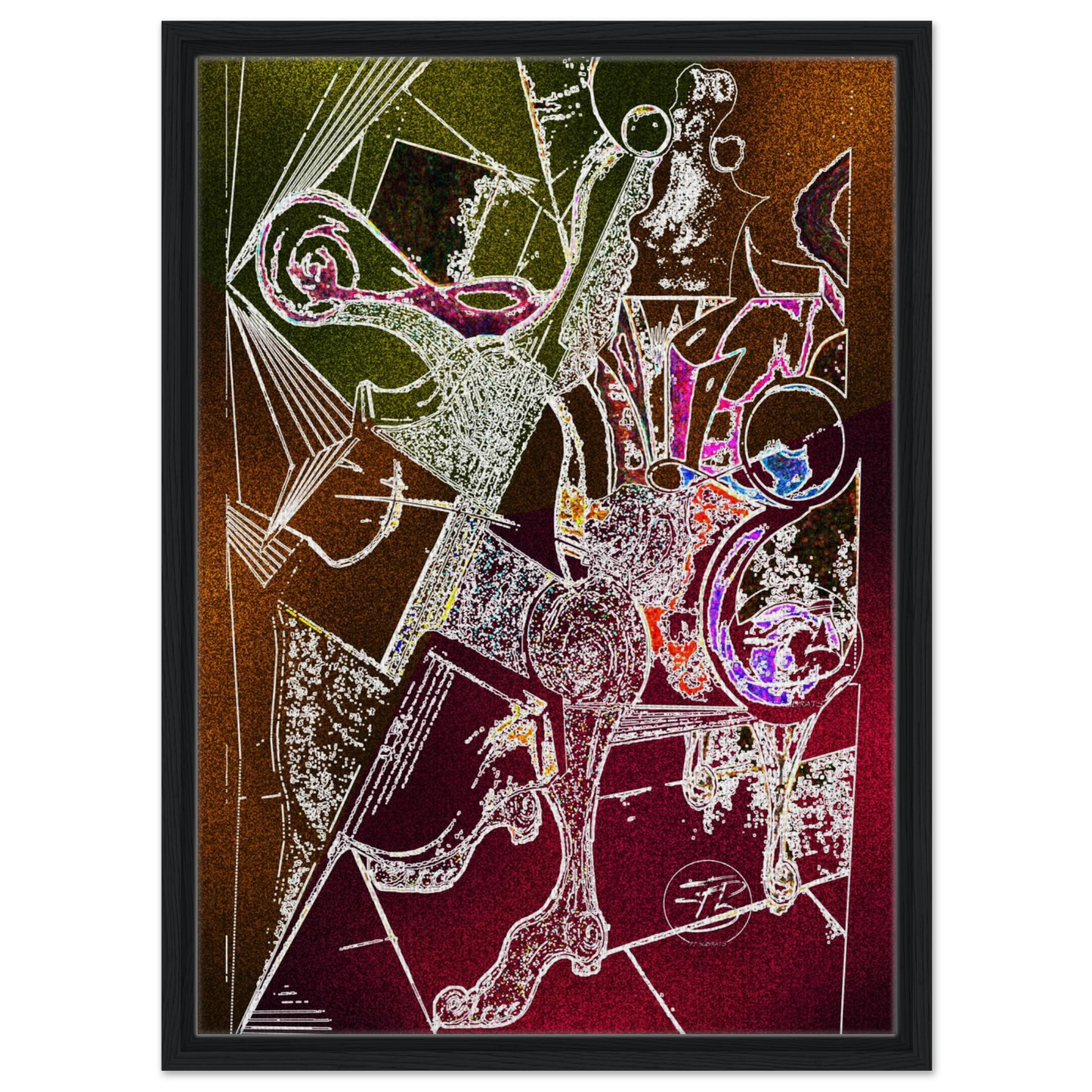Cellist going towards cubism fine art canvas print by SubiratsDArt

