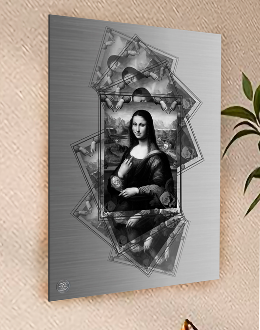 a4....4-Metal Print | Mona Lisa | Mona Lisa F You B&W