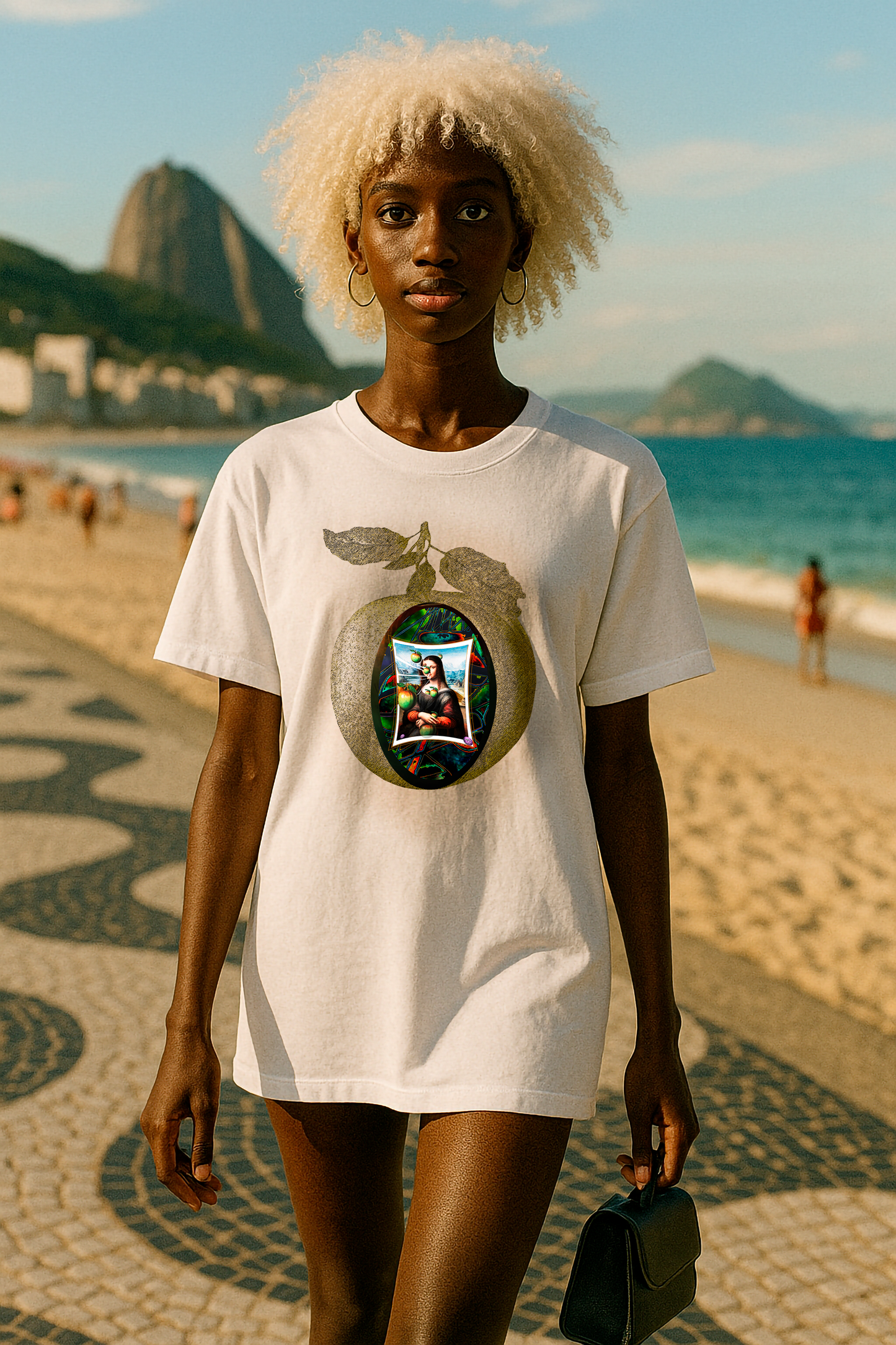 Women's Oversized T-Shirt | Organic In Conversion | Mona Lisa | Mona Lisa Apple