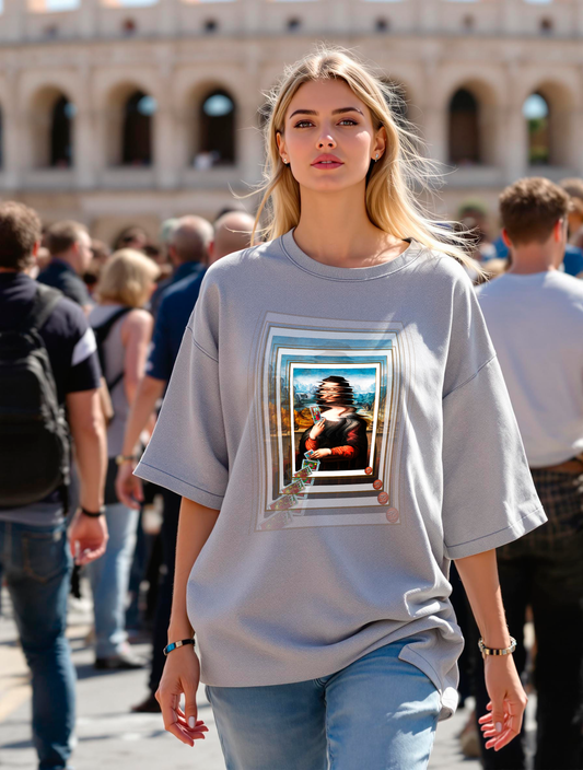 Women's Oversized T-Shirt | Organic In Conversion | Mona Lisa | Mona Lisa Tarot