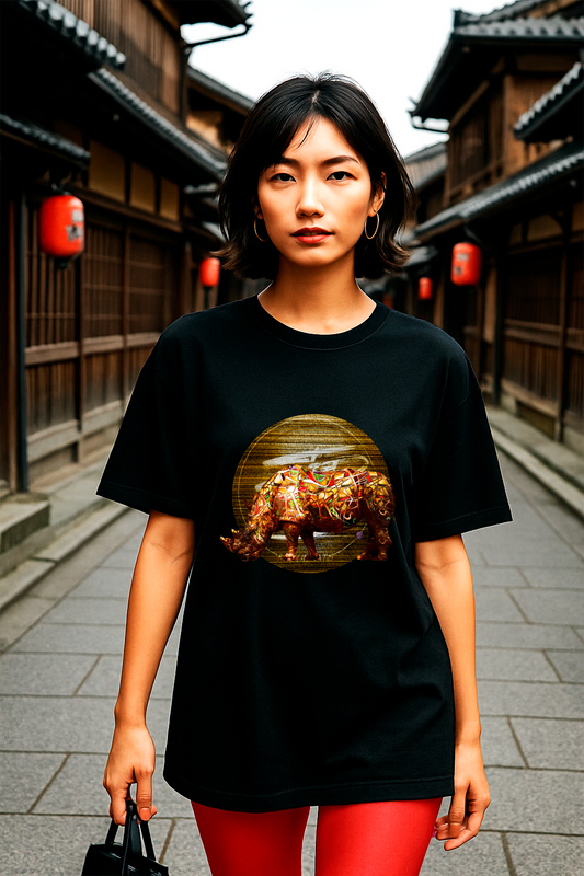 Women's Oversized T-Shirt | Organic In Conversion | Wild | Rhino and Logo