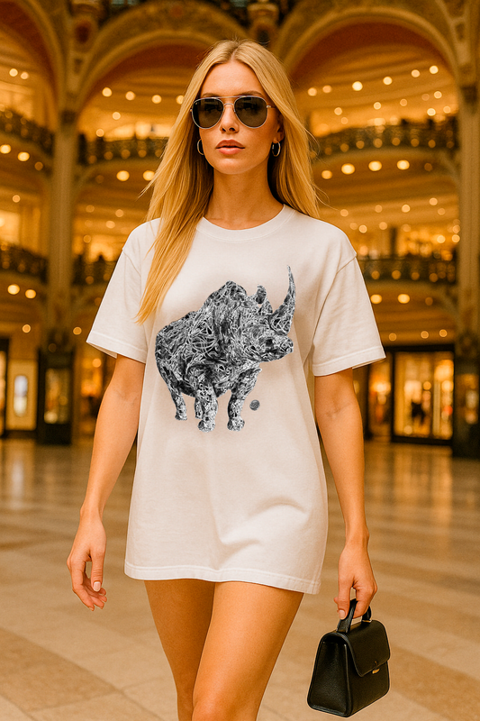 Women's Oversized T-Shirt | Organic In Conversion | Wild | Rhino BW