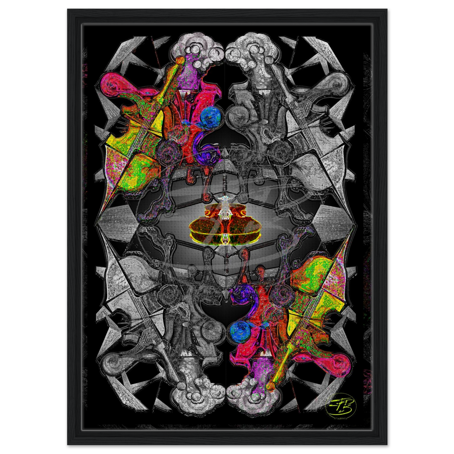 Framed canvas modern art for music lovers interior decor
