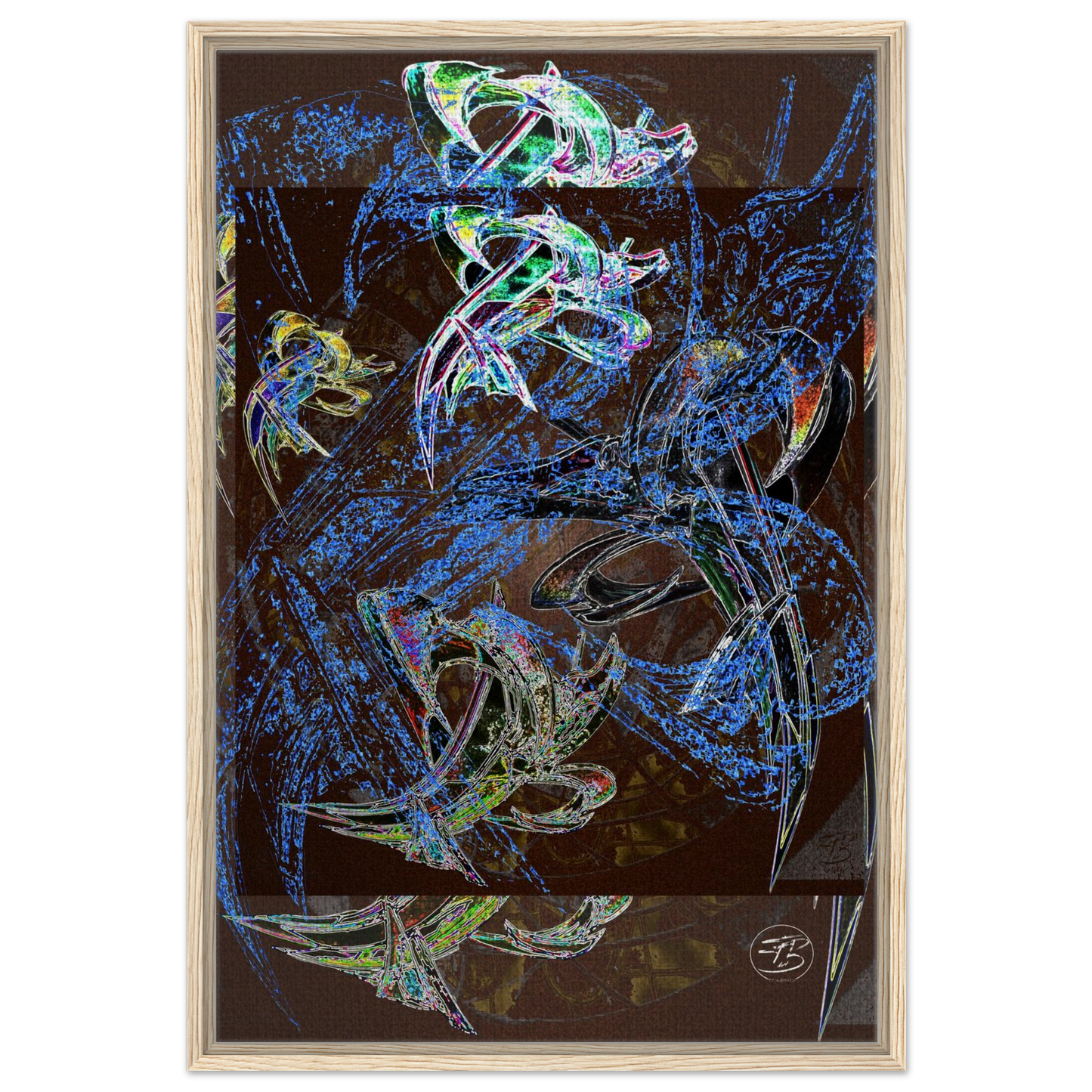 Flying dragons fine art canvas print on wood by SubiratsDArt
