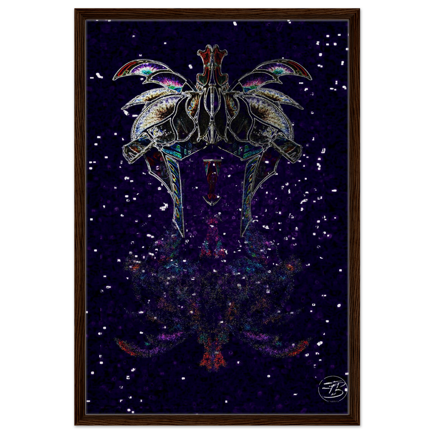 Framed canvas dragon artwork for modern interiors

