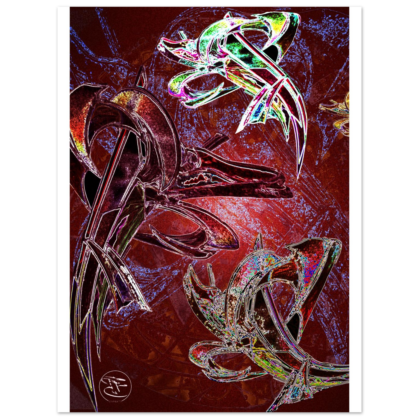 Modern dragon art with intense movement and contrast on metal