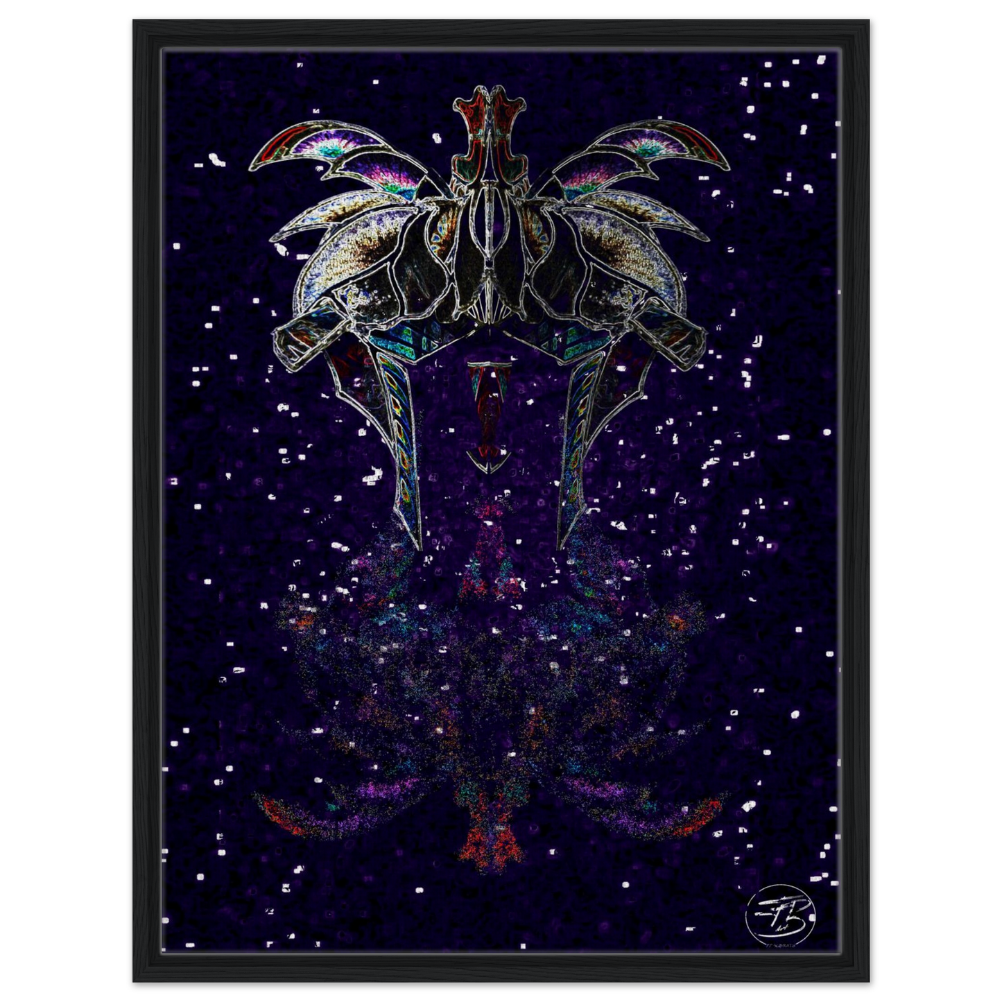 Darkness Dragon fine art canvas print on wood by SubiratsDArt
