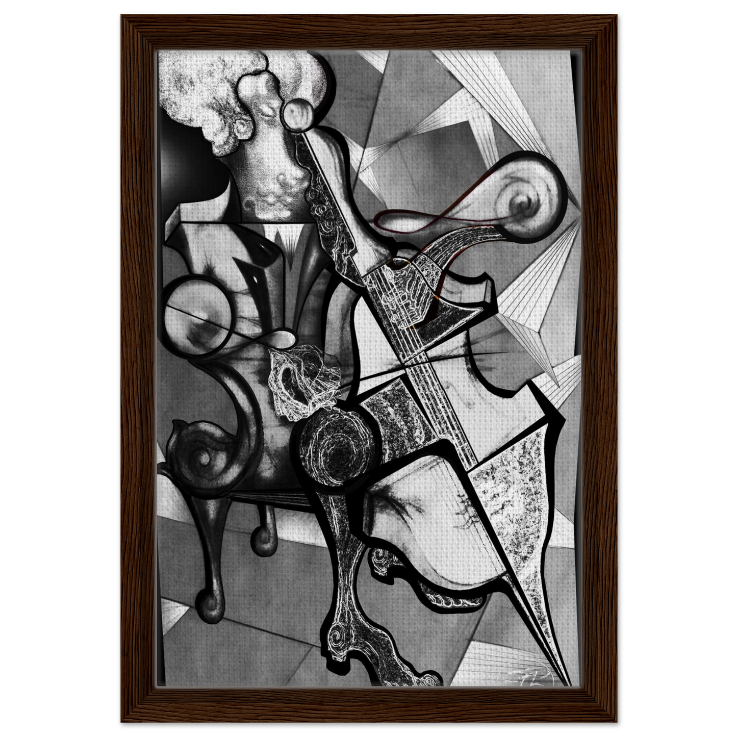 Neutral monochrome music themed canvas artwork
