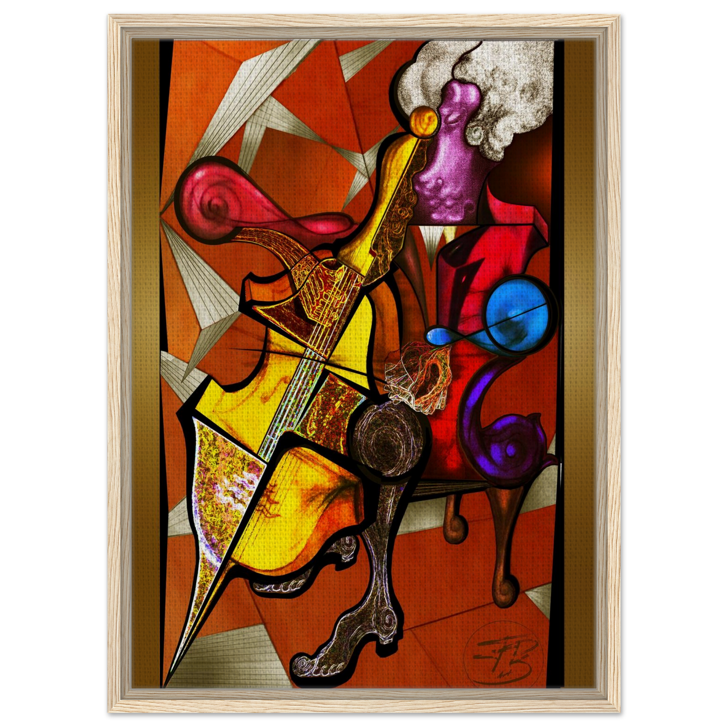 Contemporary cello inspired minimalist wall art
