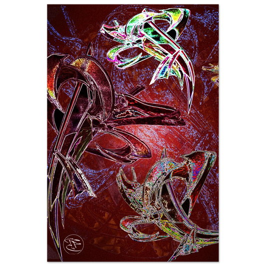 Dragon fight fine art metal print by SubiratsDArt
