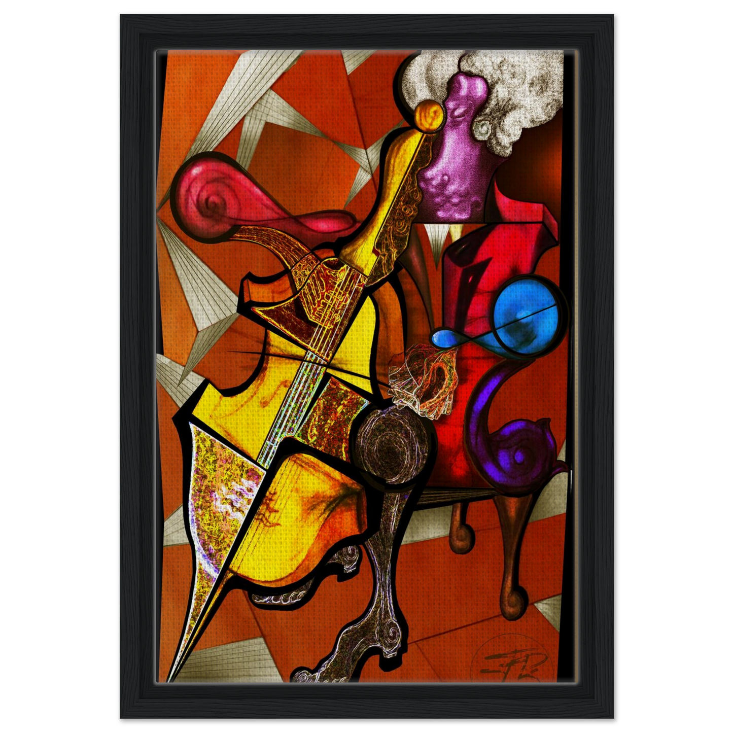 Large vertical canvas wall decor inspired by classical music
